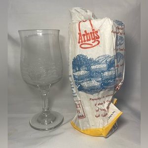 Vintage 80’s Arby’s Winter Pine Tree Scenery Glasses